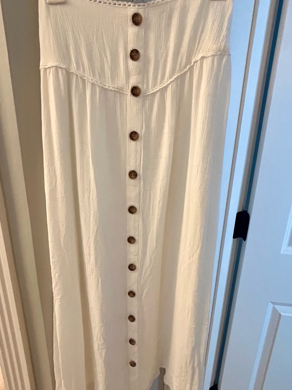 Women’s Cream Button-Front Maxi Skirt